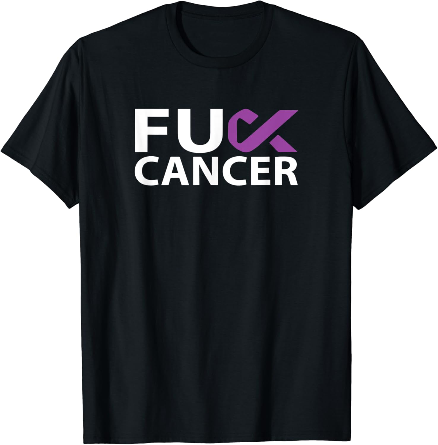 Fuck Pancreatic Cancer F U FU Purple Ribbon Cancer